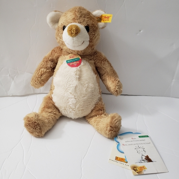 NWT's Steiff Bear 110016 Cosy Friend Bear 11" Tan/Beige plush, stuffed animal
